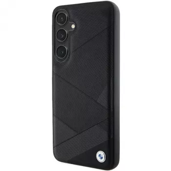 BMW BMHCS24S23RCGPK S24 S921 custodia rigida nera Signature Leather Crossing Lines Pattern