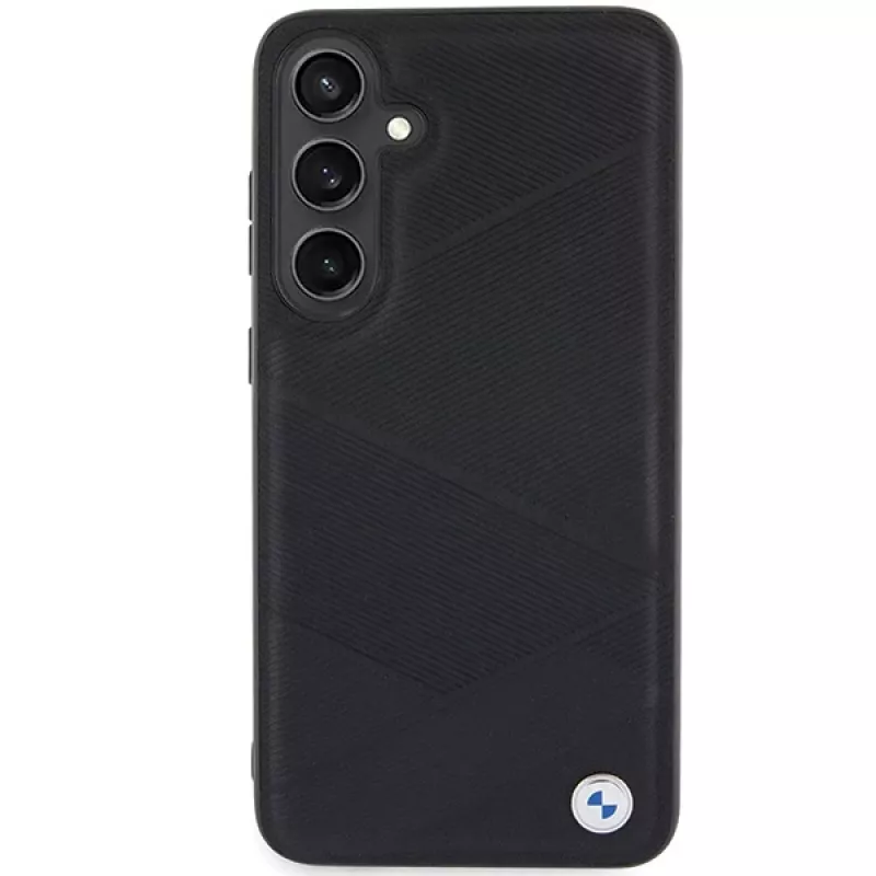 BMW BMHCS24S23RCGPK S24 S921 custodia rigida nera Signature Leather Crossing Lines Pattern