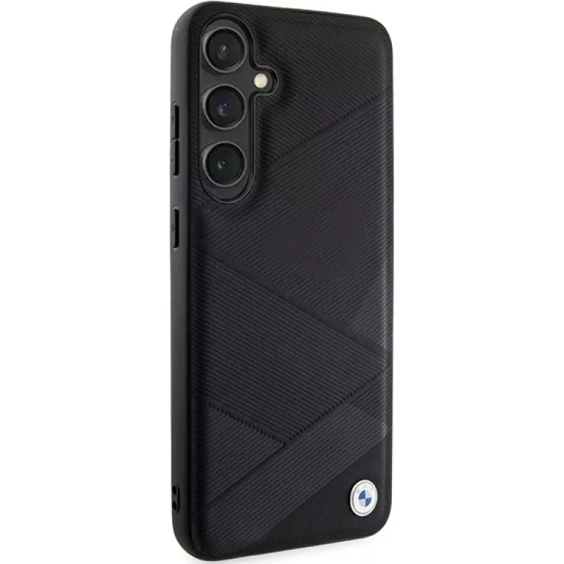 BMW BMHCS24S23RCGPK S24 S921 custodia rigida nera Signature Leather Crossing Lines Pattern