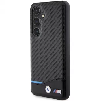 BMW M Collection cover rigida in pelle vera e fibra di carbonio per Samsung Galaxy S24 - nero