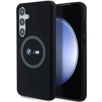 BMW M Collection custodia rigida in silicone con anello MagSafe per Samsung Galaxy S24+ (SM-S926) - nero