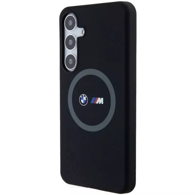 BMW M Collection custodia rigida in silicone con anello MagSafe per Samsung Galaxy S24+ (SM-S926) - nero