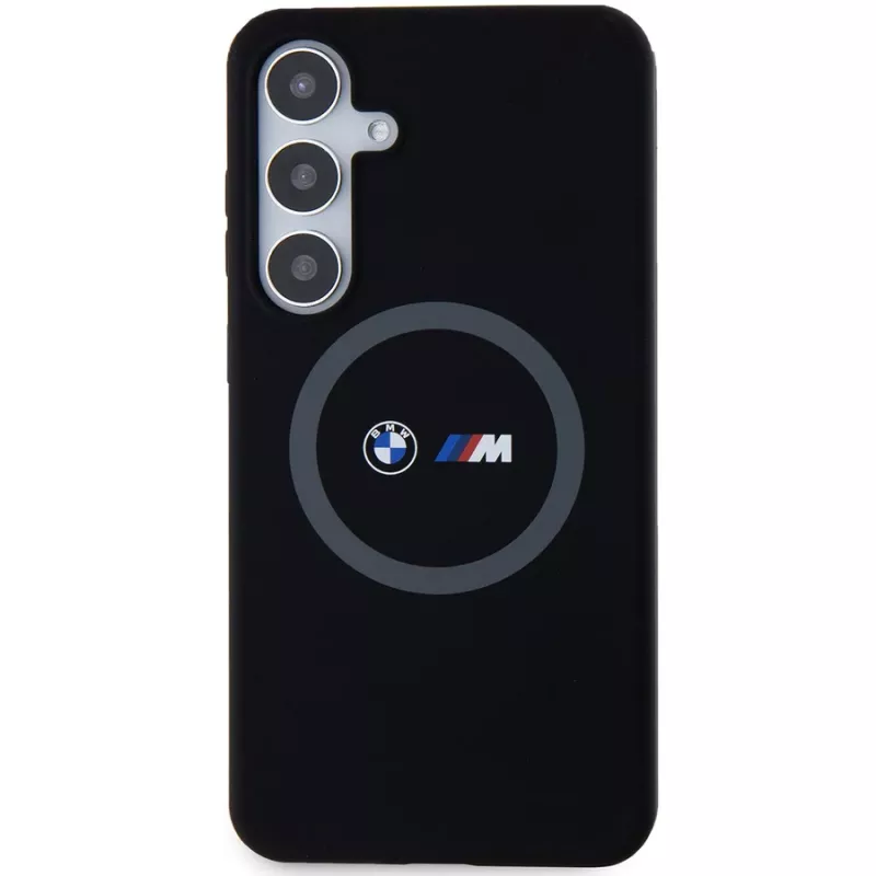 BMW M Collection custodia rigida in silicone con anello MagSafe per Samsung Galaxy S24+ (SM-S926) - nero