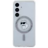 Karl Lagerfeld KLHMS24SHFCCNOT custodia rigida per Samsung Galaxy S24, trasparente, MagSafe, design Choupette