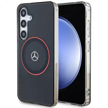 Mercedes-Benz S24 custodia rigida doppio strato con MagSafe rosso per Samsung Galaxy S24 - nero