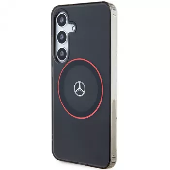 Mercedes-Benz S24 custodia rigida doppio strato con MagSafe rosso per Samsung Galaxy S24 - nero