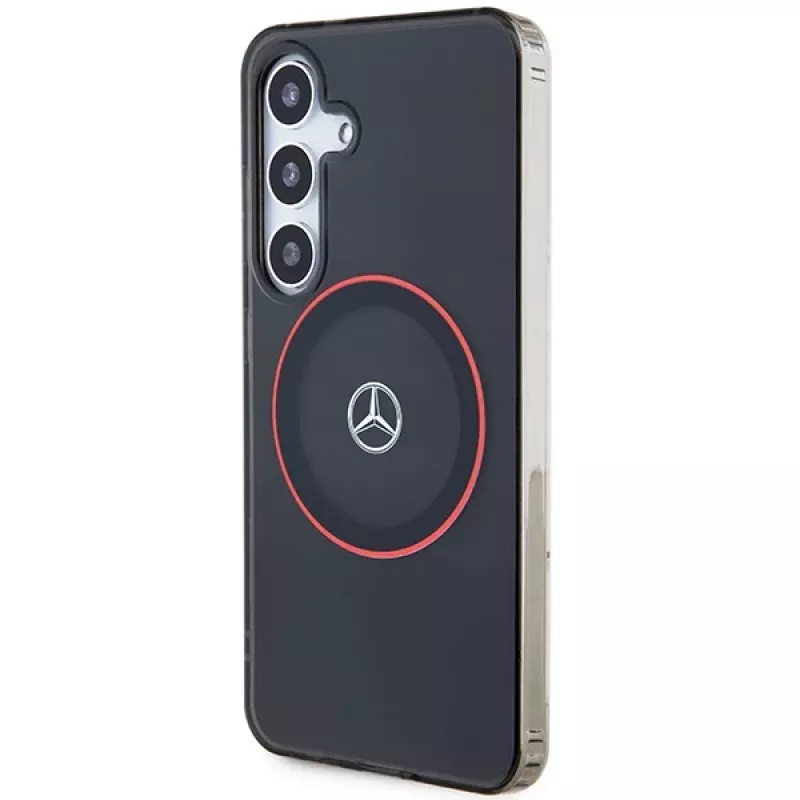 Mercedes-Benz S24 custodia rigida doppio strato con MagSafe rosso per Samsung Galaxy S24 - nero