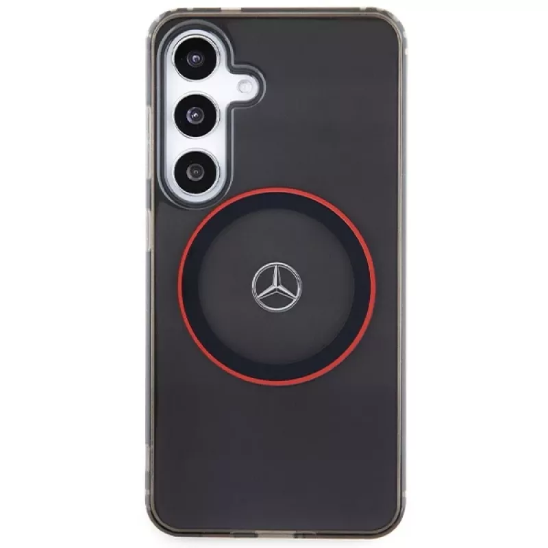 Mercedes-Benz S24 custodia rigida doppio strato con MagSafe rosso per Samsung Galaxy S24 - nero