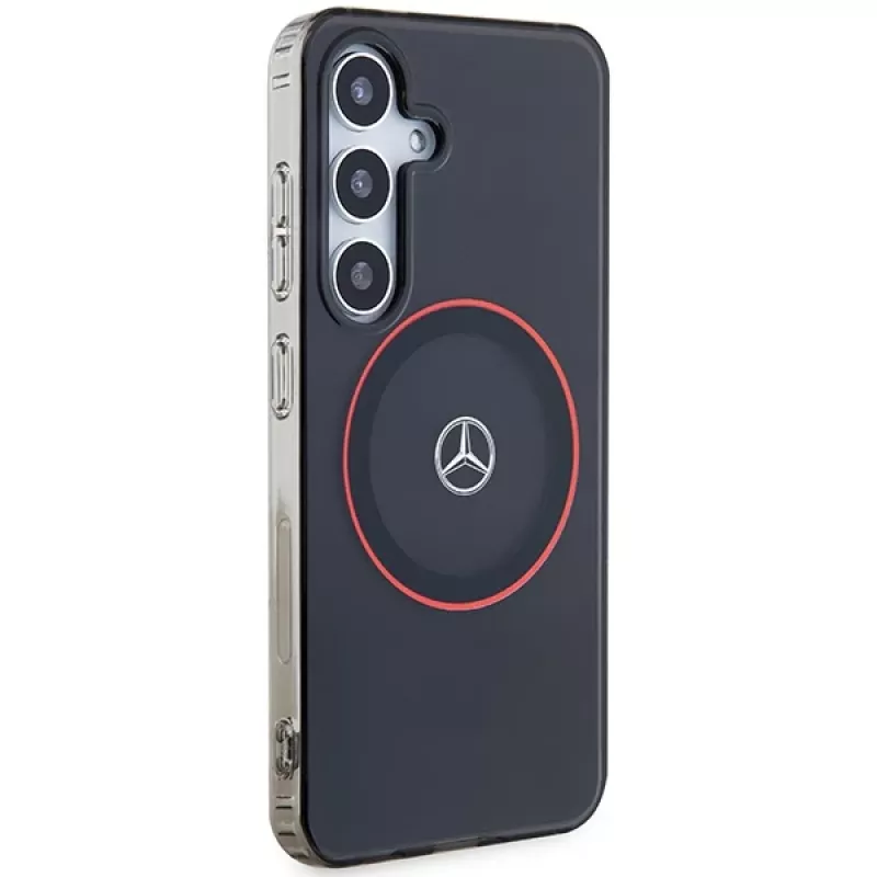 Mercedes-Benz S24 custodia rigida doppio strato con MagSafe rosso per Samsung Galaxy S24 - nero
