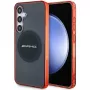 AMG AMHMS24S23HBCK custodia rigida per Samsung Galaxy S24, nero/trasparente, MagSafe, bicolor