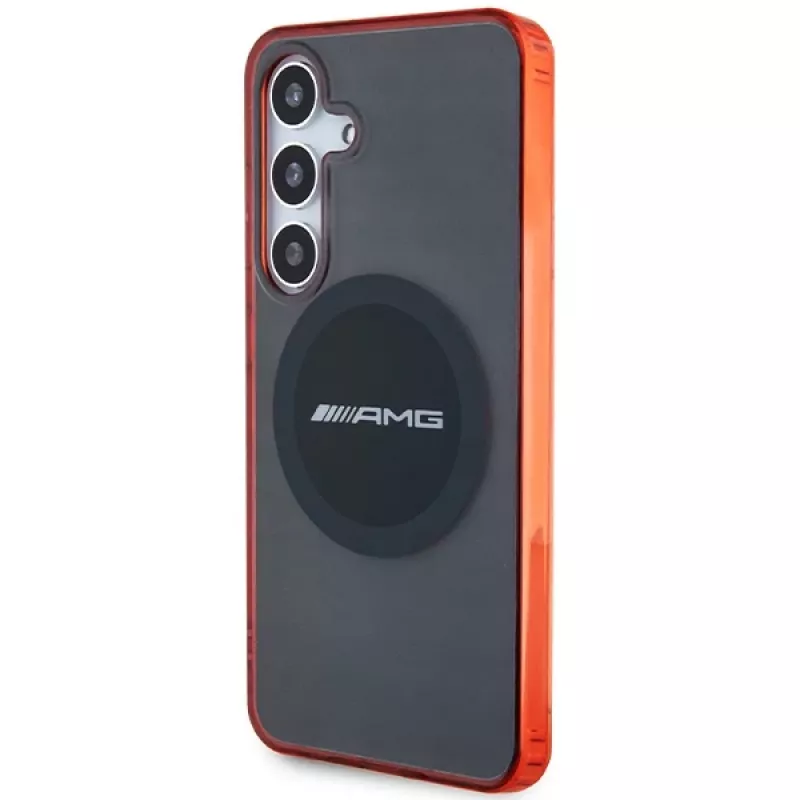 AMG AMHMS24S23HBCK custodia rigida per Samsung Galaxy S24, nero/trasparente, MagSafe, bicolor