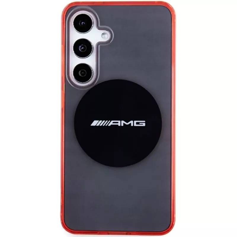 AMG AMHMS24S23HBCK custodia rigida per Samsung Galaxy S24, nero/trasparente, MagSafe, bicolor
