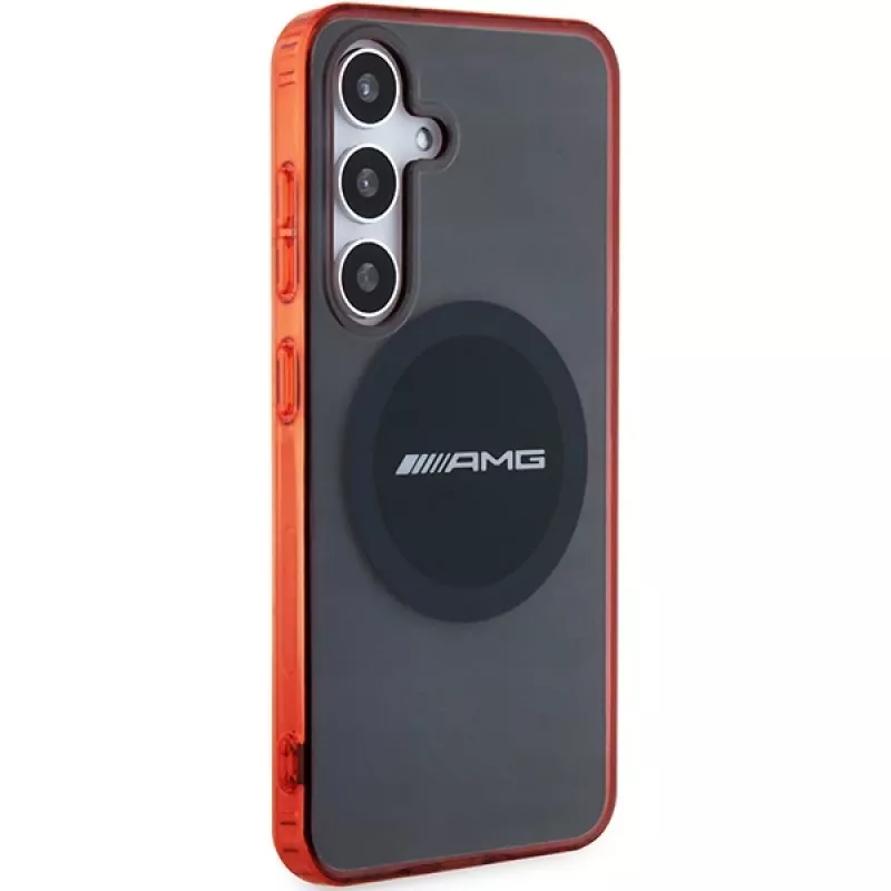 AMG AMHMS24S23HBCK custodia rigida per Samsung Galaxy S24, nero/trasparente, MagSafe, bicolor