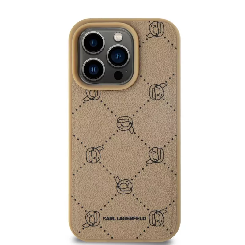 Karl Lagerfeld KLHMP15XPGKHPHE iPhone 15 Pro Max 6,7 inch beige cover posteriore MagSafe Karl Heads