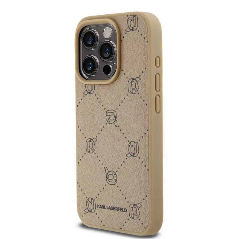 Karl Lagerfeld KLHMP15XPGKHPHE iPhone 15 Pro Max 6,7 inch beige cover posteriore MagSafe Karl Heads