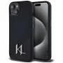 KARL LAGERFELD Silicone Shadow Metal Initial custodia MagSafe per iPhone 15 nero
