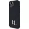 KARL LAGERFELD Silicone Shadow Metal Initial custodia MagSafe per iPhone 15 nero