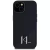 KARL LAGERFELD Silicone Shadow Metal Initial custodia MagSafe per iPhone 15 nero