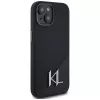 KARL LAGERFELD Silicone Shadow Metal Initial custodia MagSafe per iPhone 15 nero