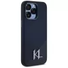 KARL LAGERFELD Silicone Shadow Metal Initial custodia MagSafe per iPhone 15 Pro, nero