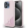 KARL LAGERFELD Silicone Shadow Metal Initial custodia MagSafe per iPhone 15 Pro, rosa
