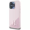 KARL LAGERFELD Silicone Shadow Metal Initial custodia MagSafe per iPhone 15 Pro Max, rosa