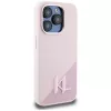 KARL LAGERFELD Silicone Shadow Metal Initial custodia MagSafe per iPhone 15 Pro Max, rosa