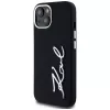 KARL LAGERFELD Silicone Metal Script Logo custodia per Apple iPhone 15, nero