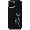 KARL LAGERFELD Silicone Metal Script Logo custodia per Apple iPhone 15, nero