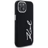 KARL LAGERFELD Silicone Metal Script Logo custodia per Apple iPhone 15, nero