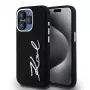 Karl Lagerfeld KLHCP15LSCMSMVK custodia rigida Silicone Metal Script Logo per iPhone 15 Pro 6.1 nero