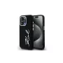 KARL LAGERFELD Silicone Metal Script Logo custodia per Apple iPhone 15 Pro Max, nero