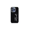 KARL LAGERFELD Silicone Metal Script Logo custodia per Apple iPhone 15 Pro Max, nero
