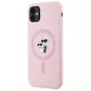 KARL LAGERFELD Silicone Karl & Choupette custodia MagSafe per iPhone 11 rosa