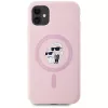 KARL LAGERFELD Silicone Karl & Choupette custodia MagSafe per iPhone 11 rosa