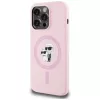 KARL LAGERFELD Silicone Karl & Choupette custodia MagSafe per iPhone 14 Pro Max rosa