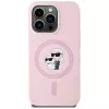 KARL LAGERFELD Silicone Karl & Choupette custodia MagSafe per iPhone 14 Pro Max rosa