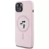 Karl Lagerfeld Silicone Karl & Choupette custodia MagSafe per iPhone 15 rosa