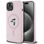 Karl Lagerfeld Silicone Karl & Choupette custodia MagSafe per iPhone 15 Plus rosa