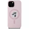 Karl Lagerfeld Silicone Karl & Choupette custodia MagSafe per iPhone 15 Plus rosa