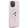 Karl Lagerfeld Silicone Karl & Choupette custodia MagSafe per iPhone 15 Plus rosa