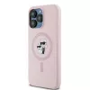 Karl Lagerfeld KLHMP15LSCMKCRHP iPhone 15 Pro 6,1 inch rosa custodia rigida in silicone Karl & Choupette MagSafe