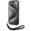 KARL LAGERFELD Saffiano Athleisure Stripes Cord custodia per iPhone 15 Pro Max, nero/rosso