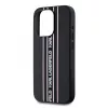 Karl Lagerfeld Saffiano Athleisure Stripes Cord custodia per iPhone 15 Pro Max nero rosa
