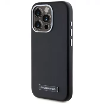 Karl Lagerfeld Metal Plate custodia MagSafe per iPhone 15 Pro Max nero