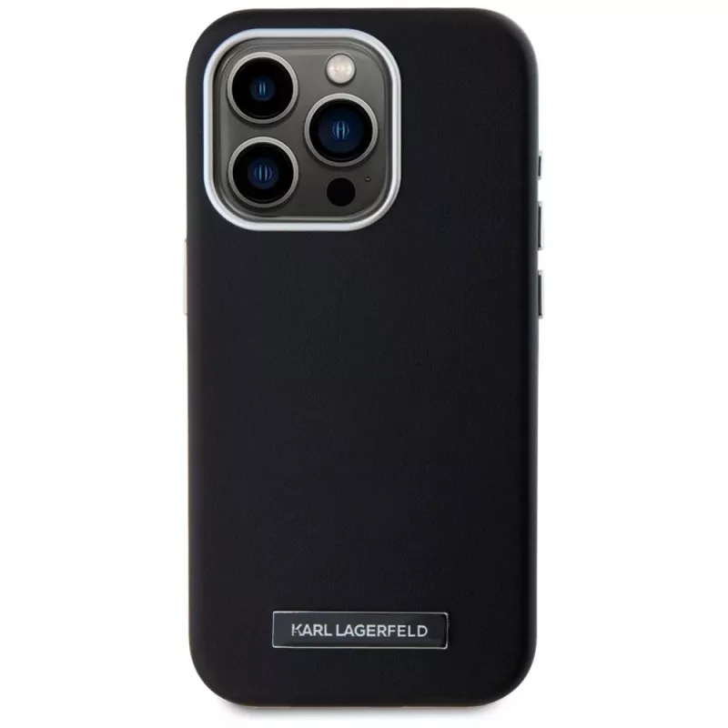 Karl Lagerfeld Metal Plate custodia MagSafe per iPhone 15 Pro Max nero