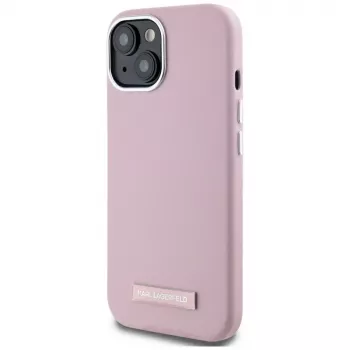KARL LAGERFELD FW Metal Plate cover posteriore MagSafe per Apple iPhone 15, rosa