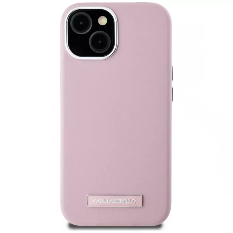KARL LAGERFELD FW Metal Plate cover posteriore MagSafe per Apple iPhone 15, rosa