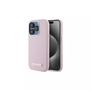 Karl Lagerfeld KLHMP15XPGMSRPP custodia rigida per iPhone 15 Pro Max 6,7 inch rosa con piastra in metallo MagSafe