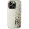 KARL LAGERFELD Wrinkled Metal Signature custodia per iPhone 15 Pro - oro